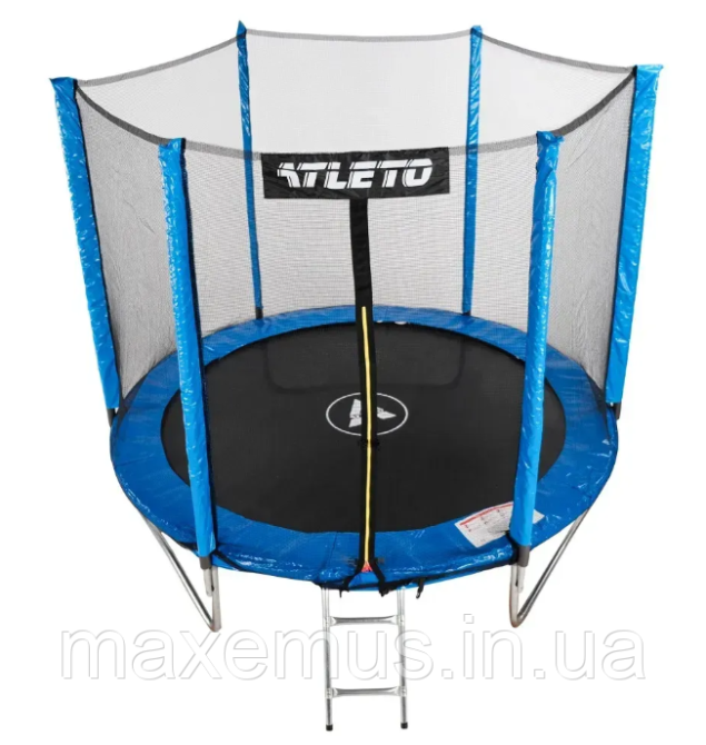 Батут детский на 312 см с защитной сеткой и лестницей батут для детей садовый синий Мостиска - изображение 2