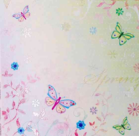 Набір паперу для скрапбукінгу "Folia" "Квіти 5"  30,5*30,5см, 190г/м2, 5арк 16210105, шт Київ
