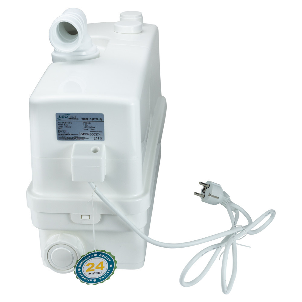 LEO Станция канализационная 0.6кВт Hmax 8.5м Qmax 110л/мин 3 входа LEO 3.0 WC601С (776918) Киев - изображение 4