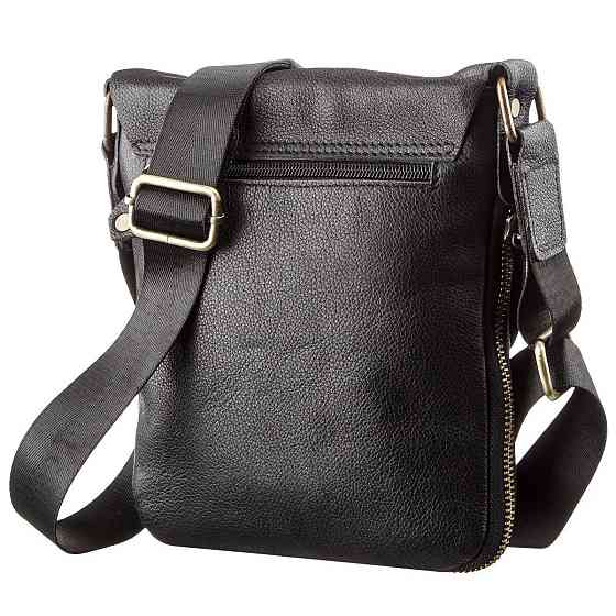 Чоловіча шкіряна сумка месенджер SHVIGEL 19113 Чорна Київ