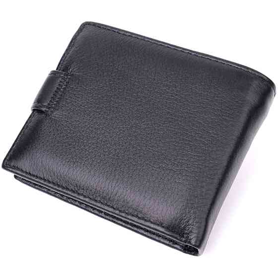 Качественный горизонтальный бумажник из натуральной кожи ST Leather 22455 Черный Киев