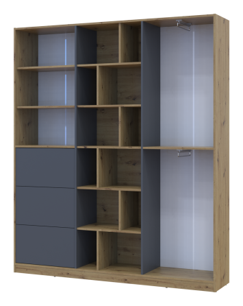 Шкаф для одежды Doros Морган Дуб Артизан/Графит ДСП/Ящики 180х38.5х210 DRS-011612 (42002256) Днепр