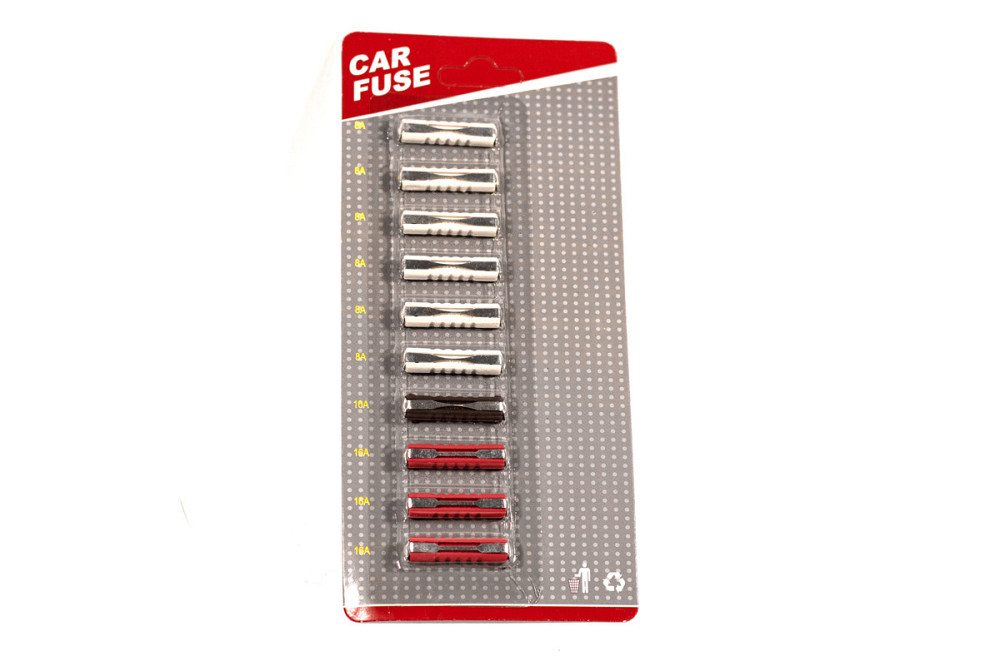 Комплект предохранителей цилиндрических, набор 10 шт на планшете (FS-11) Харьков - изображение 1
