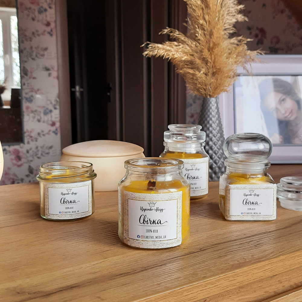 Воскова свічка у банці з кришкою Царство Меда 200 мл Одеса - фото 3