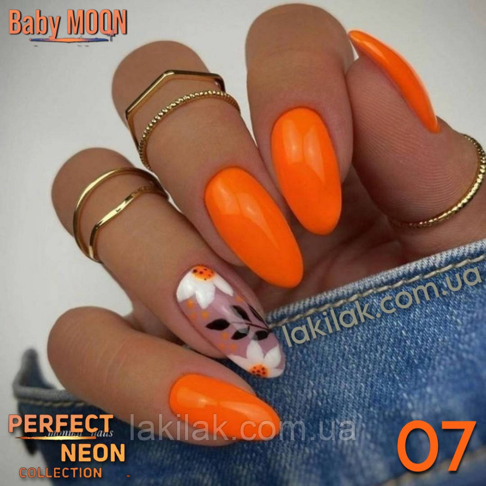 Гель-лак BABY MOON Perfect Neon №07 оранжевий, 6 мл Херсон - фото 1