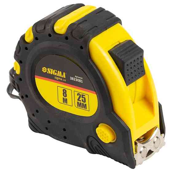 Sigma Рулетка магнитная фиксатор + тормоз 8м×25мм SIGMA (3823081) Коломыя