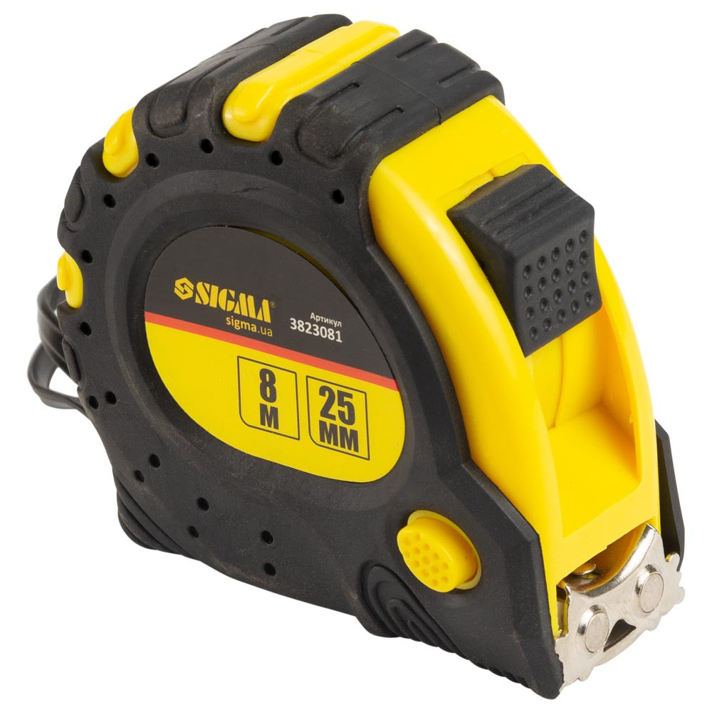 Sigma Рулетка магнитная фиксатор + тормоз 8м×25мм SIGMA (3823081) Коломыя - изображение 2