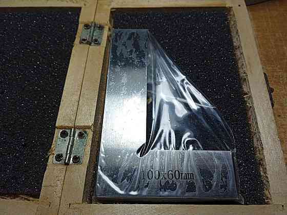 Угольник слесарный УП 100×60 мм металлический ГОСТ для точной разметки и проверки углов 90° Харьков