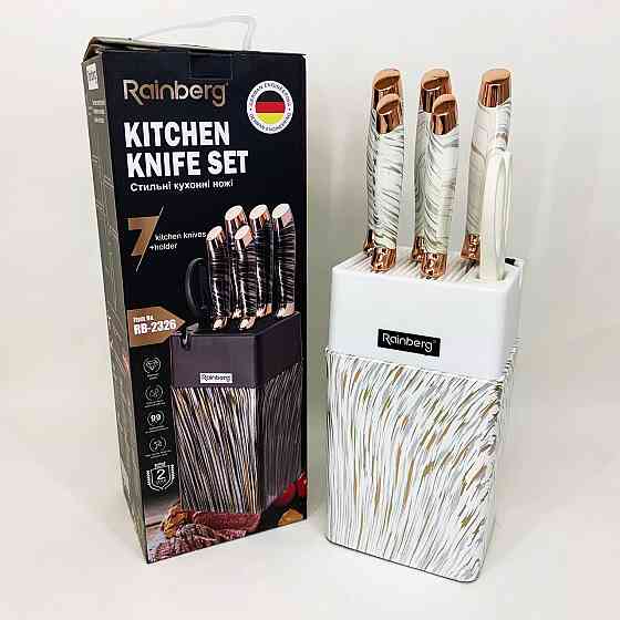 Хорошие ножи для поваров, Набор ножей для кулинарных задач, Качественный набор ножей с подставкой ZP-59 Львов