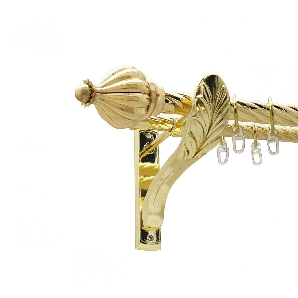 Карниз Orvit Таджа металевий дворядний ретро скручена труба кільце металеве Золото 25\19 мм 200 см Львов - изображение 1