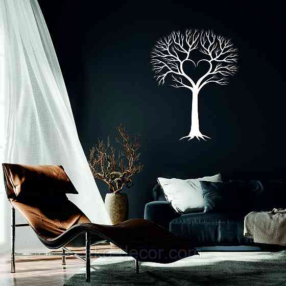 Декоративне настінне Панно «Дерево», Декор на стіну 70*50 см, Білий Київ