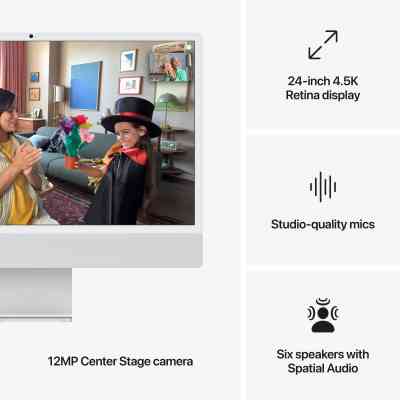 Компьютер Apple 24" iMac Retina 4.5K / Apple M4 (8-c/CPU, 8-c/GPU), 16, 256, Silver (MWUC3UA/A) Винница