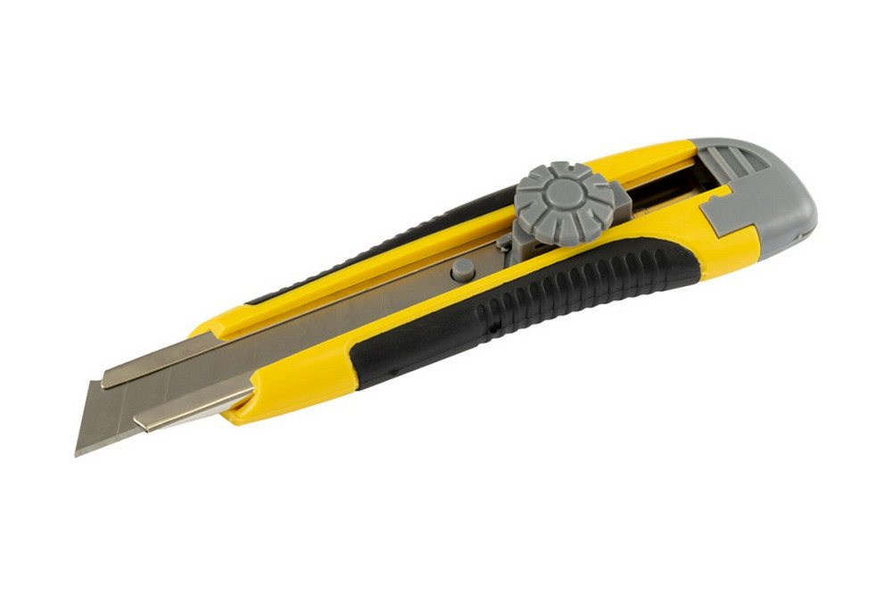 MASTERTOOL Ніж будівельний MASTERTOOL з відламним лезом 18 мм ABS пластик з TPR покриттям метал Коломия - фото 1