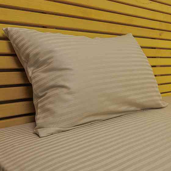 Наволочка страйп сатин на подушку 50х70 см 125 г/м2 YouStar 1 шт. (Пепельный) Сумы