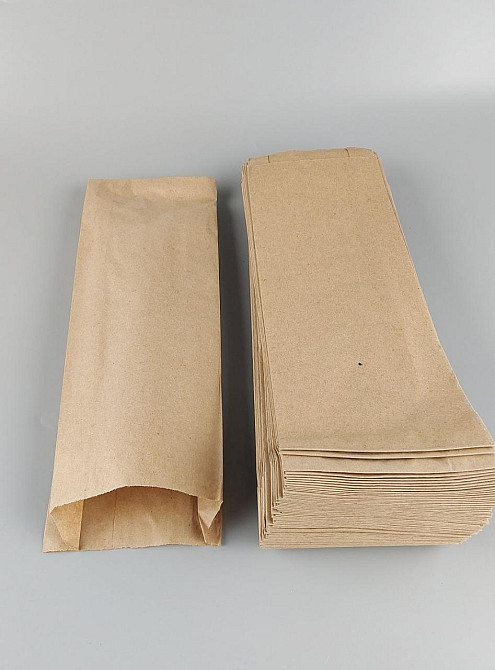 Пакет паперовий 10*4*32 см коричневий 1000 шт Харків - фото 2