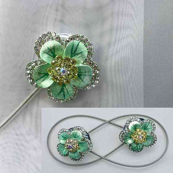 Магніти для штор та гардин "Flowers" набір 2 шт М'ятний (81-187) Київ