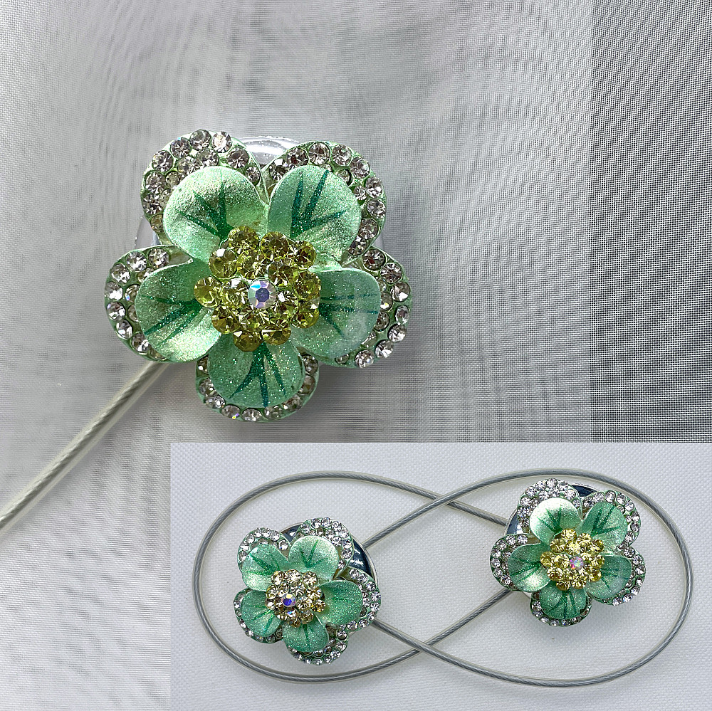 Магніти для штор та гардин "Flowers" набір 2 шт М'ятний (81-187) Київ - фото 1