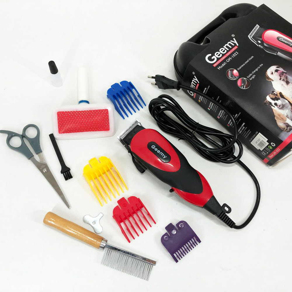 Машинка Gemei GM-1023 для стрижки животных с 4 насадками для любого типа шерсти + ножницы и расческа-гребешок CR-54 Львов - изображение 10