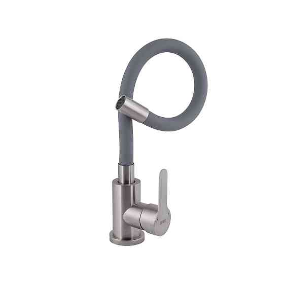 Смеситель для кухни Brinex Pure 015F3 с гибким изливом   Nickel/Grey BRIPUR015F3NKG Киев