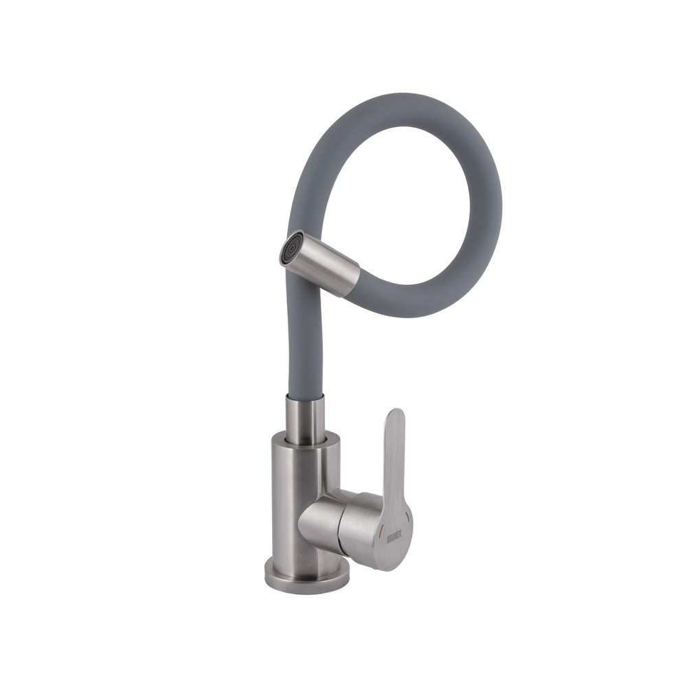 Смеситель для кухни Brinex Pure 015F3 с гибким изливом   Nickel/Grey BRIPUR015F3NKG Киев - изображение 3