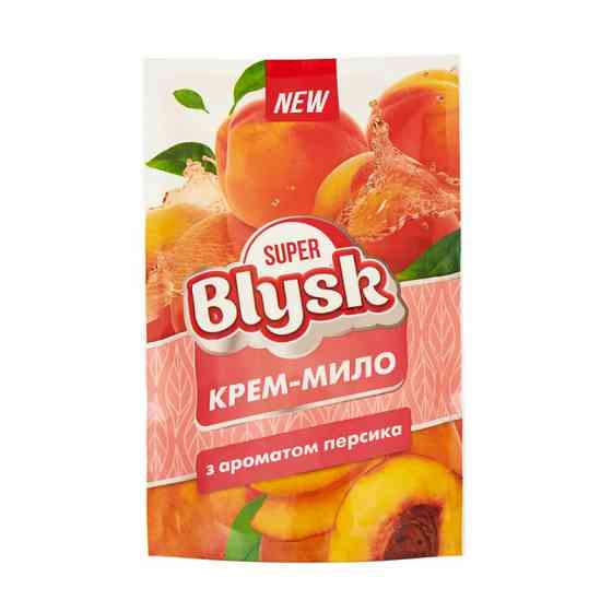 Крем-мыло жидкое Super Blysk Персик дой-пак, 460мл Львов