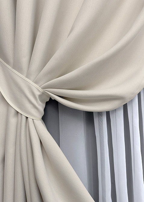 Комплект штор на люверсах VR-Textil Блэкаут двусторонний Scandi № 1902ш Таш 150х250 см 2 шт (37-0307) Киев - изображение 5