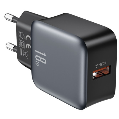 Зарядний пристрій XO USB QC3.0 18W black (L152_Black) Вінниця - фото 1