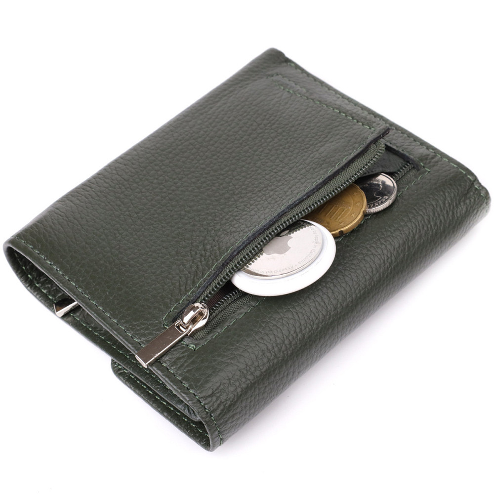 Женский кошелек среднего размера из натуральной кожи ST Leather 23074 Зеленый Киев - изображение 4