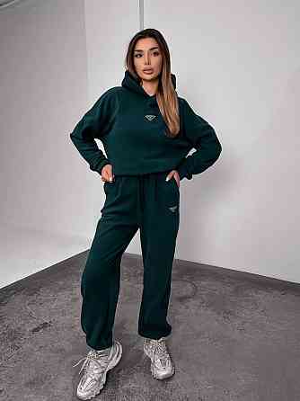 Женский теплый костюм, из флис полара L-XL, изумруд Одесса