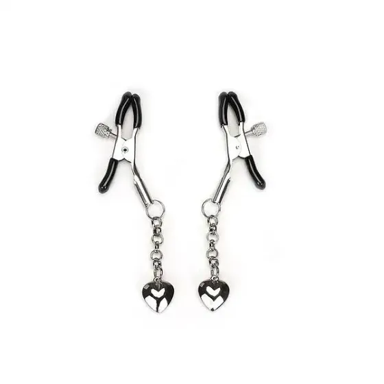 Затискачі для сосків Liebe Seele Solid Heart Nipple Clamps Silver Львів