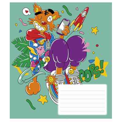 Зошит Школярик Oops 12 аркушів лінія (012-3261L) Вінниця