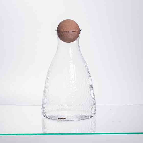 Yiwu Набір для напоїв графин з бамбуковою кришкою та 6 склянок, прозорий 64486-37 Коломия