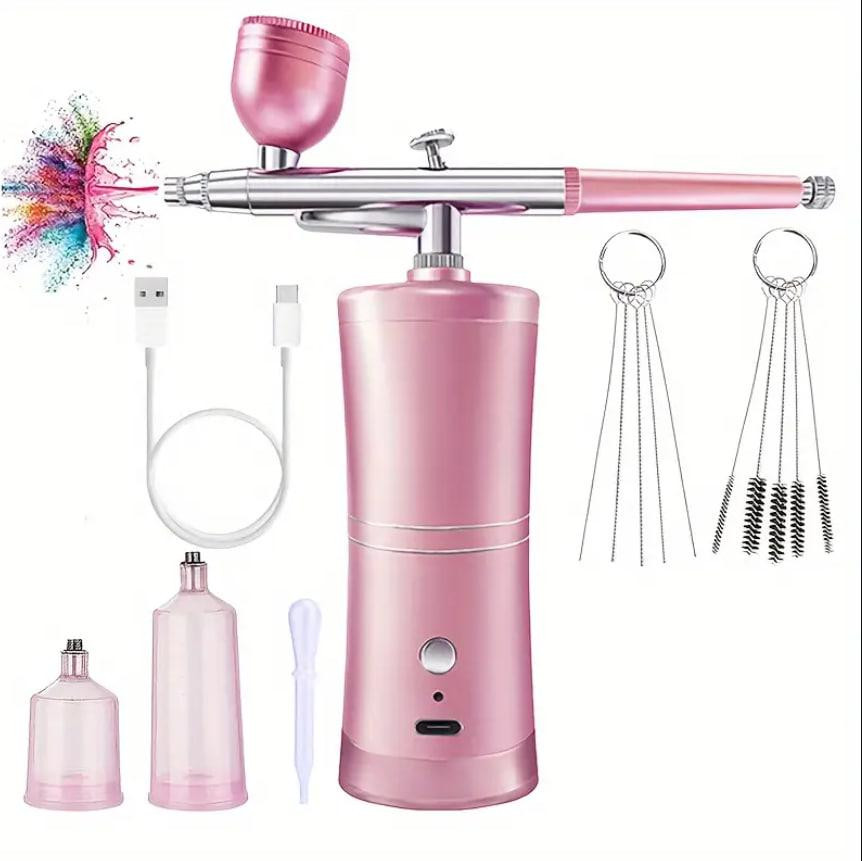 Портативний аерограф з компресором акумуляторний 0.3 мм | Портативний пістолет для фарбування, нейл- Київ - фото 1