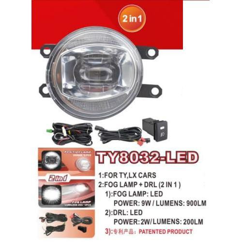 Додаткові фари Toyota Cars TY8032 LED з протитуманними і ДХО 12В 9Вт + 2Вт, електропроводка в комплекті Харків - фото 2