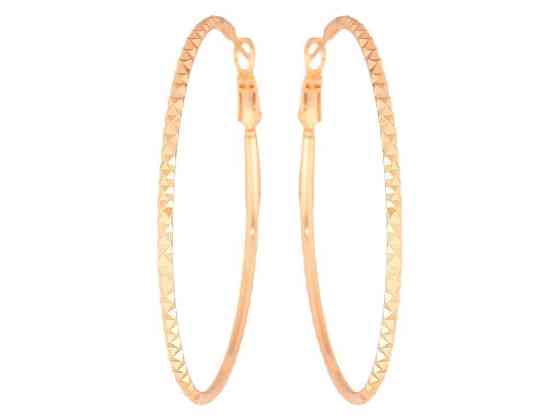 Серьги кольца ML 18K конго Декоративный узор ø 5,5см 303305 ТМ XUPING Киев