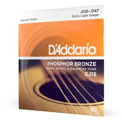 Струны для гитары D'Addario Phosphor Bronze Extra Light (10-47) (EJ15) Винница