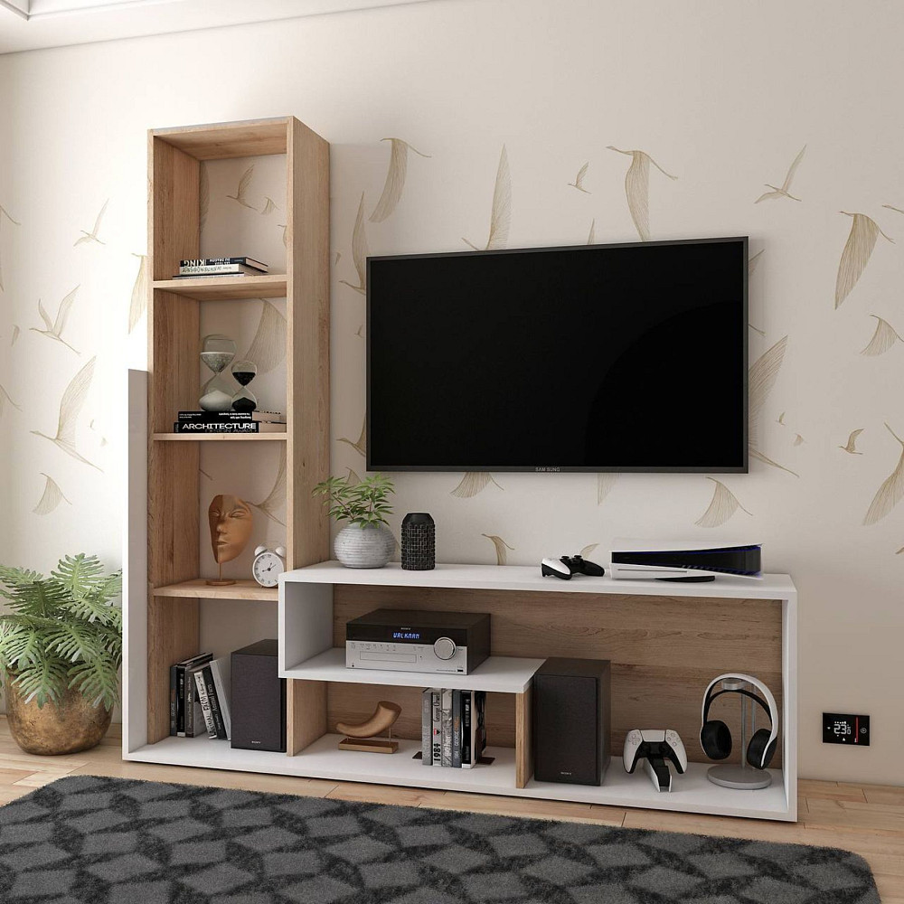 Стінка у вітальню Doros Етану 150х30х150 см Дуб артизан/Білий (DRS-011335) Дніпро - фото 1