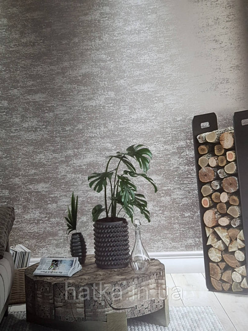 Обои виниловые на флизелине Marburg 31746 Imagine штукатурка под бетон структурные серебристые черные серые Киев - изображение 1