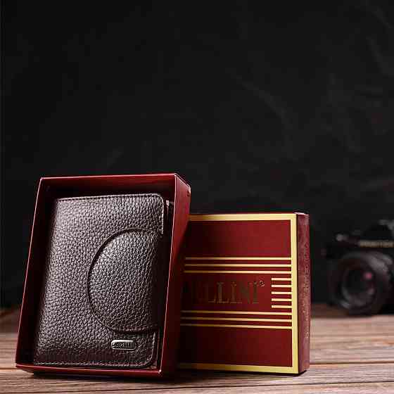 Практичное женское портмоне среднего размера из натуральной кожи Коричневое (CANPELLINI) Киев