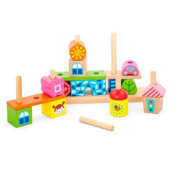 Дерев'яна пірамідка Viga Toys Городок (50043) Харків