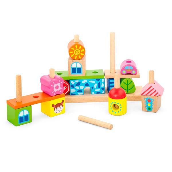 Дерев'яна пірамідка Viga Toys Городок (50043) Харків - фото 3