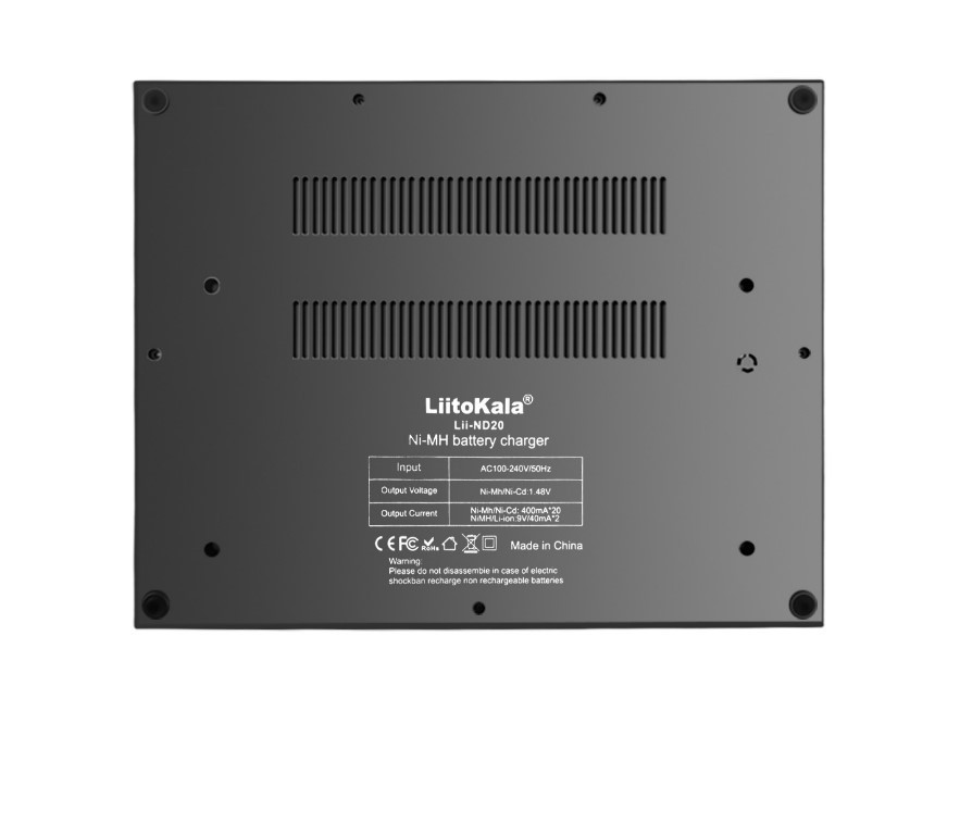 Зарядка на 20 акумуляторів AA AAA HR9V 1.2В/9В NiMH LiitoKala Lii-ND20 Київ - фото 2