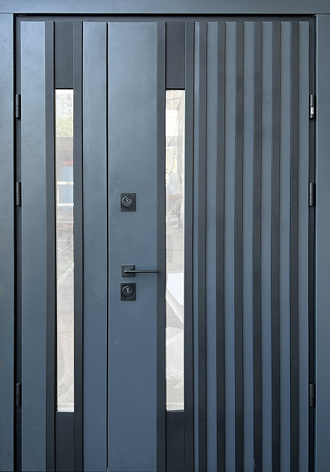 Двери уличные со стеклопакетом, STRAJ Proof, модель Rio-S loft, Антрацит/vin.Белый атлас 1220 мм Киев - изображение 1