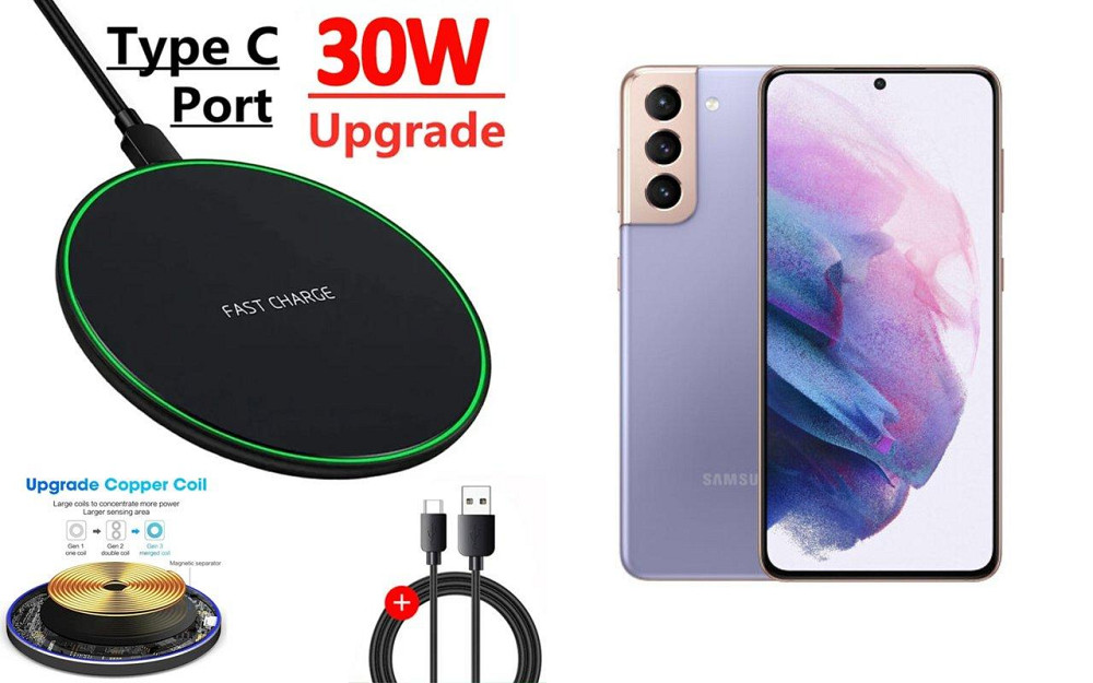 Беспроводное зарядное устройство Copper до 30W для Nothing Phone (4a) Pro, USB-C, LED Киев - изображение 1