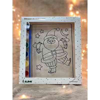 Новорічні наклейки Jumi Санта 16 х 12 см, в комплекті 6 фарб та пензлик для розфарб. (5900410886827) Вінниця