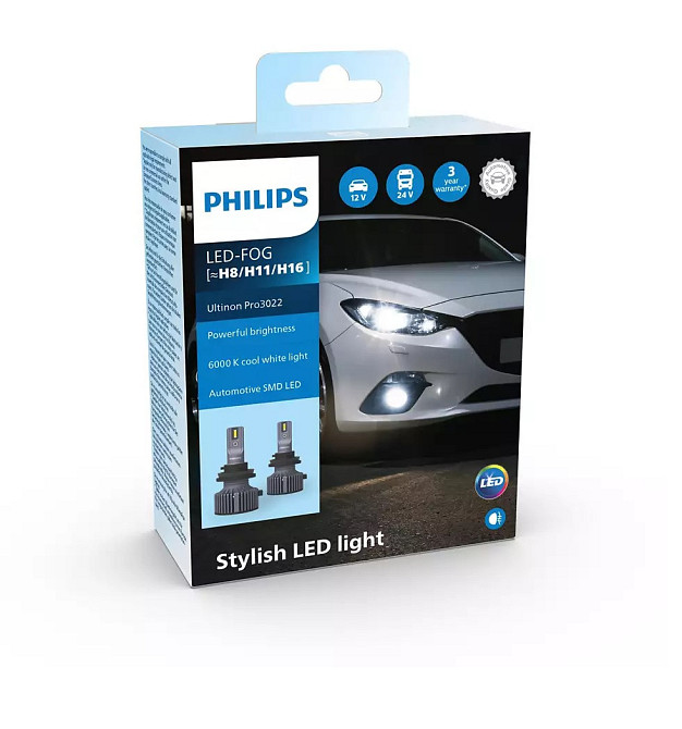 Комплект світлодіодних ламп PHILIPS H8/H11/H16 11366U3022X2 LED Ultinon Ultinon Pro 3022 LED 12/24V Харків - фото 1