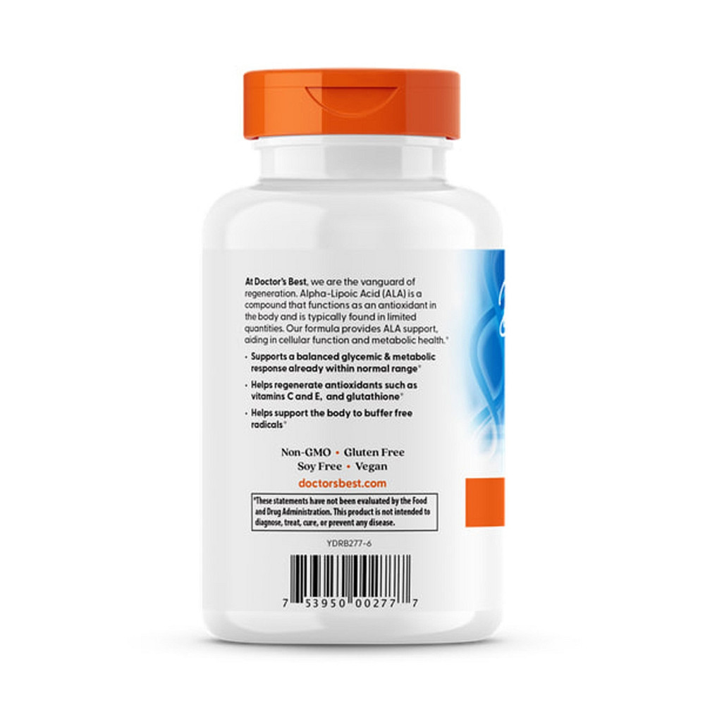 АНатуральна альфа-ліпоєва кислота Doctor's Best  Alpha-Lipoic Acid 300 мг 180 вег капс Київ - фото 3
