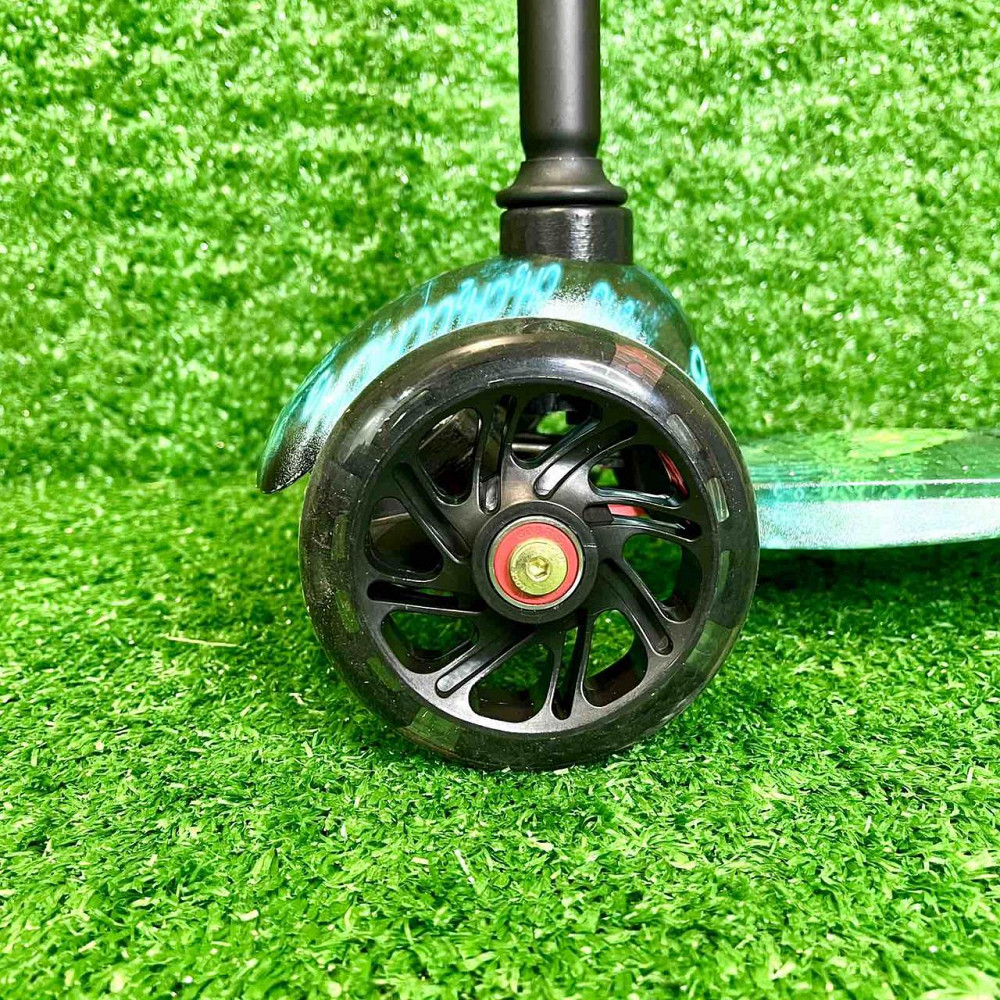 Самокат триколісний Skyper MINI колеса PU 120мм на 2-4 роки Чорний із зеленим (112-70899) Чернигов - изображение 9