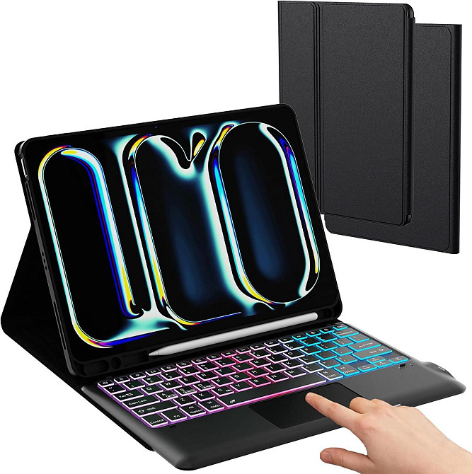 Чохол-клавіатура ROOFEI для iPad Pro 13" M4 2024 (A2926, A3007, A2925), Bluetooth, підсвітка, трекпад, тримач для Apple Pencil Київ - фото 11
