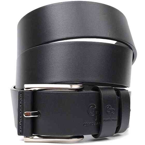 Качественный ремень под джинсы из натуральной кожи GRANDE PELLE 11685 Черный Киев